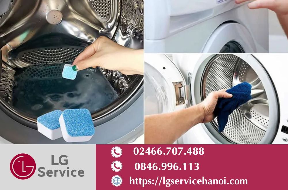 Quy trình bảo dưỡng, vệ sinh máy giặt LG tại LG Service Hà Nội