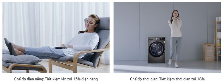 Máy sấy LG DUAL Inverter Heat Pump™ 10.5kg DVHP50P - Chế độ tiết kiệm Eco Hybrid