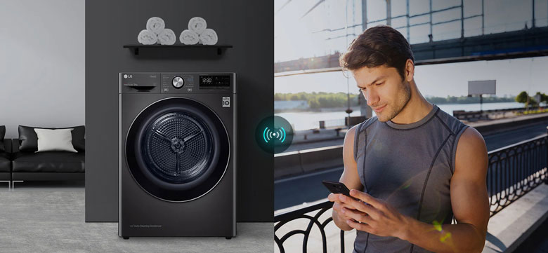 Máy sấy LG DVHP50M - Điều khiển từ xa với LG ThinQ