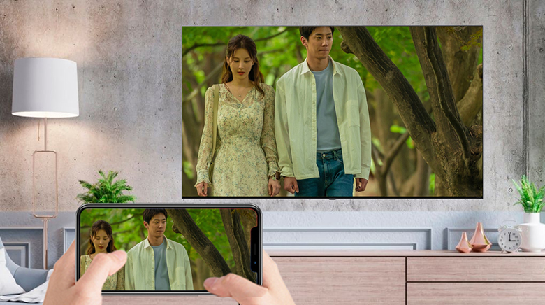 Chiếu màn hình điện thoại lên tivi - Smart Tivi QNED LG 4K 86 inch 86QNED80SQA