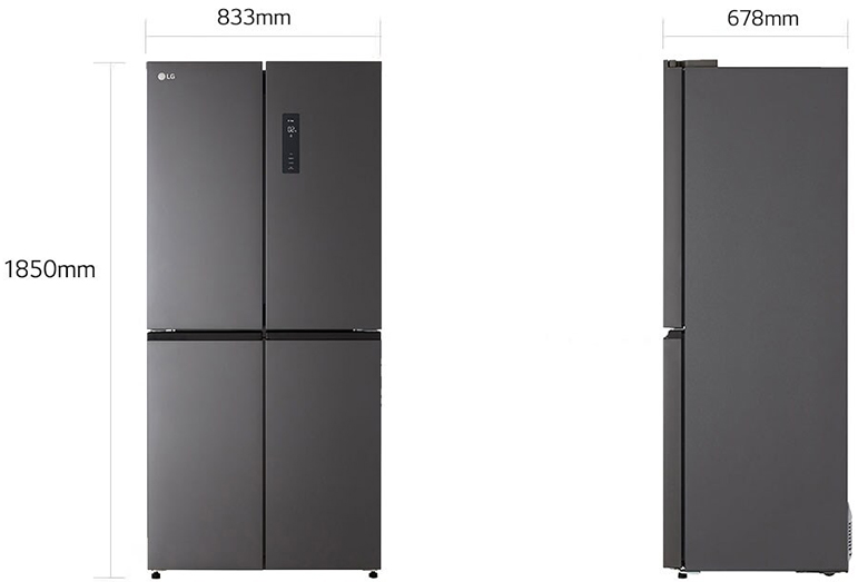 Tủ lạnh LG GR-B50BL nhắc đến kích thước