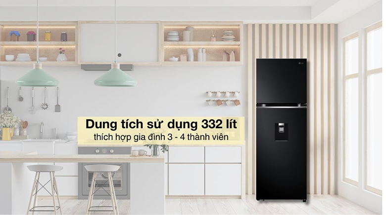 Tủ lạnh LG Inverter 332 lít LBD33BLM - Thiết kế hiện đại, bền bỉ 