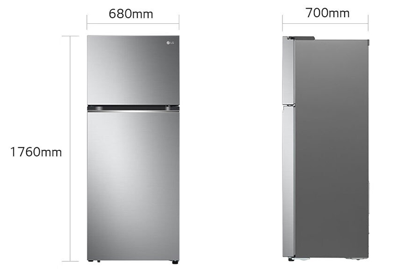 kích thước Tủ lạnh LG Inverter 335 Lít GN-M332PS
