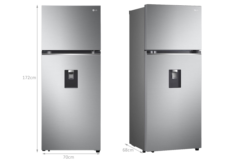 Kích thước tủ Lạnh LG Inverter 374 lít GN-D372PS
