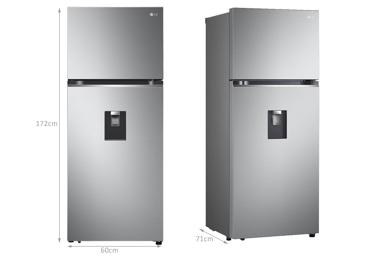 Kích thước tủ Lạnh LG Inverter 334 Lít GN-D332PS
