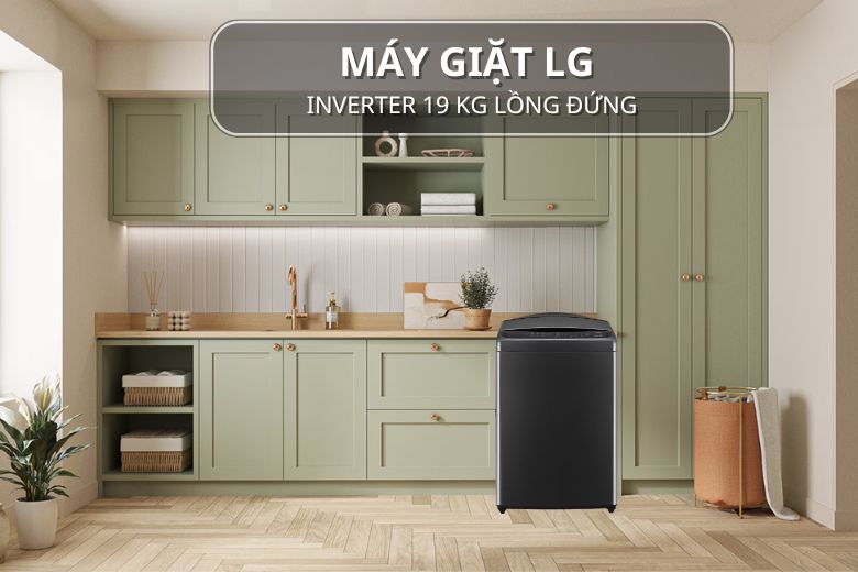 Máy giặt LG Inverter 19 kg TV2519SV7J lồng đứng có khối lượng giặt lên đến 19kg
