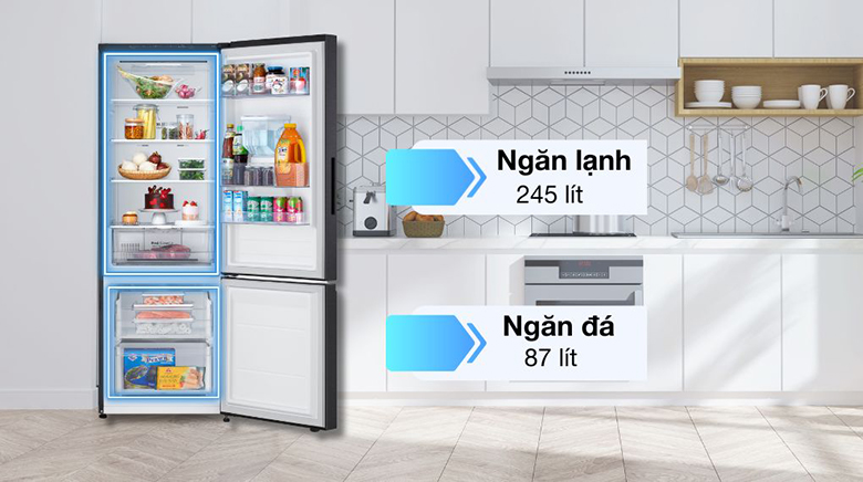 Tủ lạnh LG Inverter 332 lít LBD33BLMA - Ngăn đá 87 lít, ngăn lạnh 245 lít