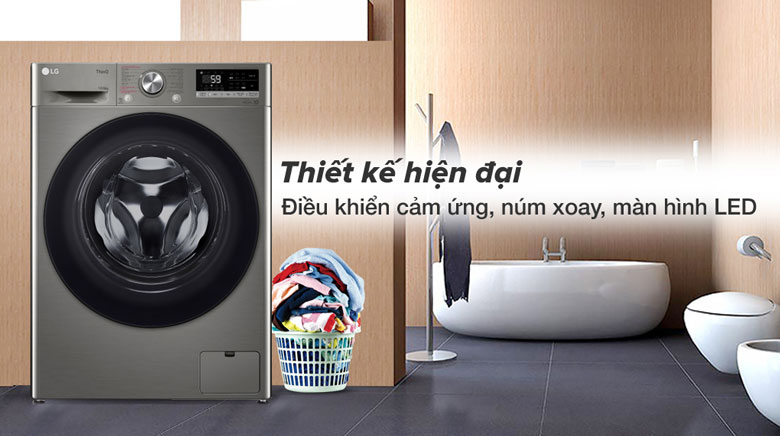 Máy giặt sấy LG Inverter 10 kg FV1410D4P lồng ngang - Thiết kế sang trọng