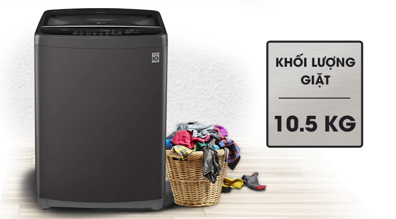 Khối lượng giặt -Máy giặt LG Inverter 10.5 kg T2350VSAB lồng đứng