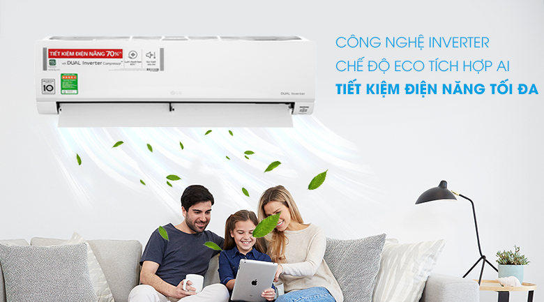 Công nghệ Dual Inverter - Điều hòa LG Inverter 12000 BTU V13API1 tiết kiệm điện
