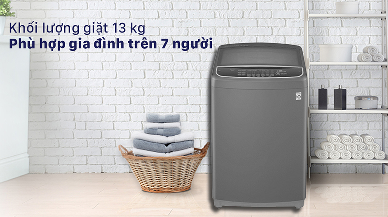 Khối lượng giặt-Máy giặt LG Inverter 13 kg T2313VSAB lồng đứng
