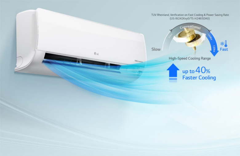 Khả năng làm lạnh nhanh - Điều hòa LG 1 chiều Inverter 11000 BTU V13WIN