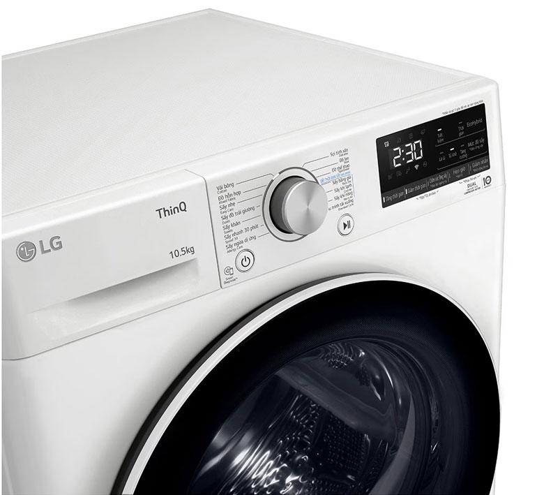 Máy sấy Inverter LG DVHP50W 10.5kg - Bảng điều khiển thân thiện