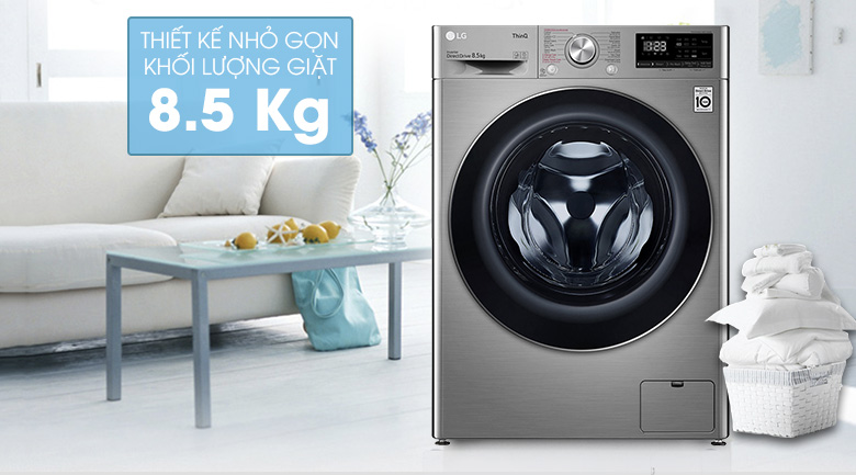 Khối lượng giặt-Máy giặt LG Inverter 8.5 kg FV1408S4V lồng ngang