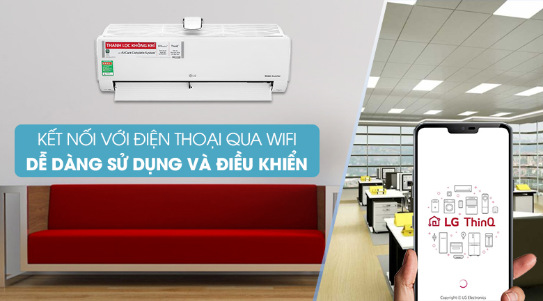  Điều hòa LG 1 V13APFUV có khả năng điều khiển bằng điện thoại 