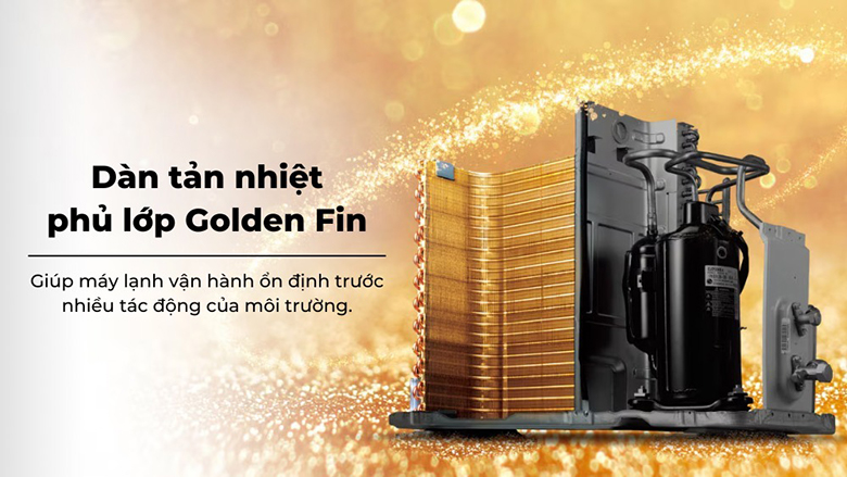 Điều hòa LG IPC09M1 Inverter 1 chiều 9.200 BTU - Dàn tản nhiệt phủ lớp chống ăn mòn Golden Fin