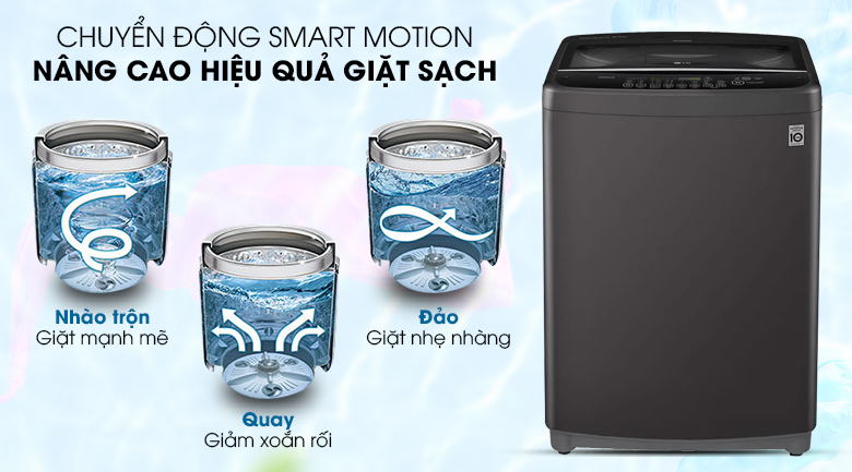 Chuyển động Smart Motion-Máy giặt LG Inverter 10.5 kg T2350VSAB lồng đứng