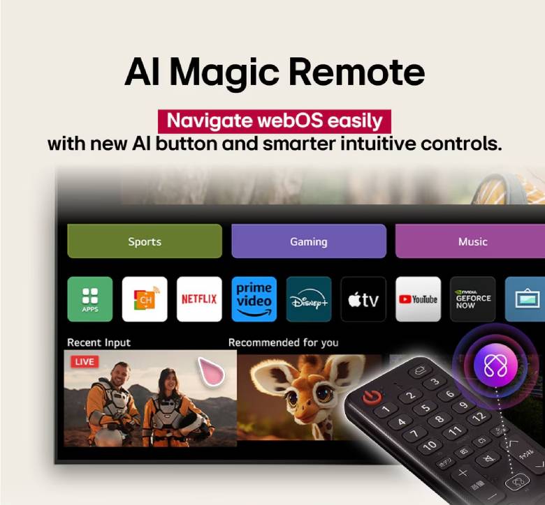 Smart Tivi NanoCell LG AI 4K 50 inch 50NANO80ASA  - Điều khiển AI Magic và nút AI chuyên biệt