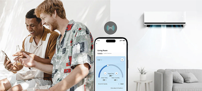Điều hòa LG IDH09M1 thể kết nối điều khiển qua điện thoại