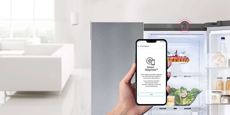 Tủ lạnh LG Inverter 649 lít GR-B257JDS có chức năng chẩn đoán thông minh