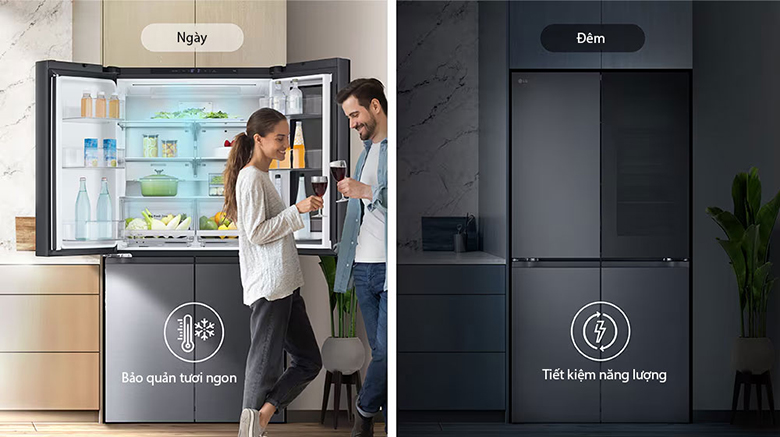 Tủ lạnh French door InstaView LG Inverter 666 lít LFB66BLMI bảo quản về tiết kiệm điện nhanh chóng