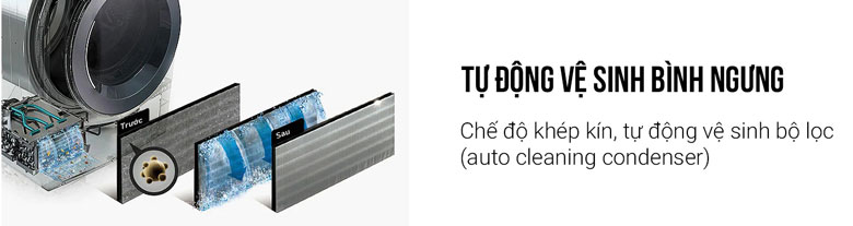 Máy sấy LG DUAL Inverter Heat Pump™ 10.5kg DVHP50P - Tự động vệ sinh