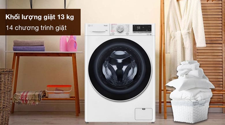 Máy giặt LG FV1413S4W Inverter 13kg  lồng ngang - 14 chương trình giặt tích hợp sẵn tiện lợi