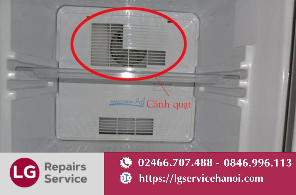 Tủ lạnh LG kêu to do mô tơ quạt gió