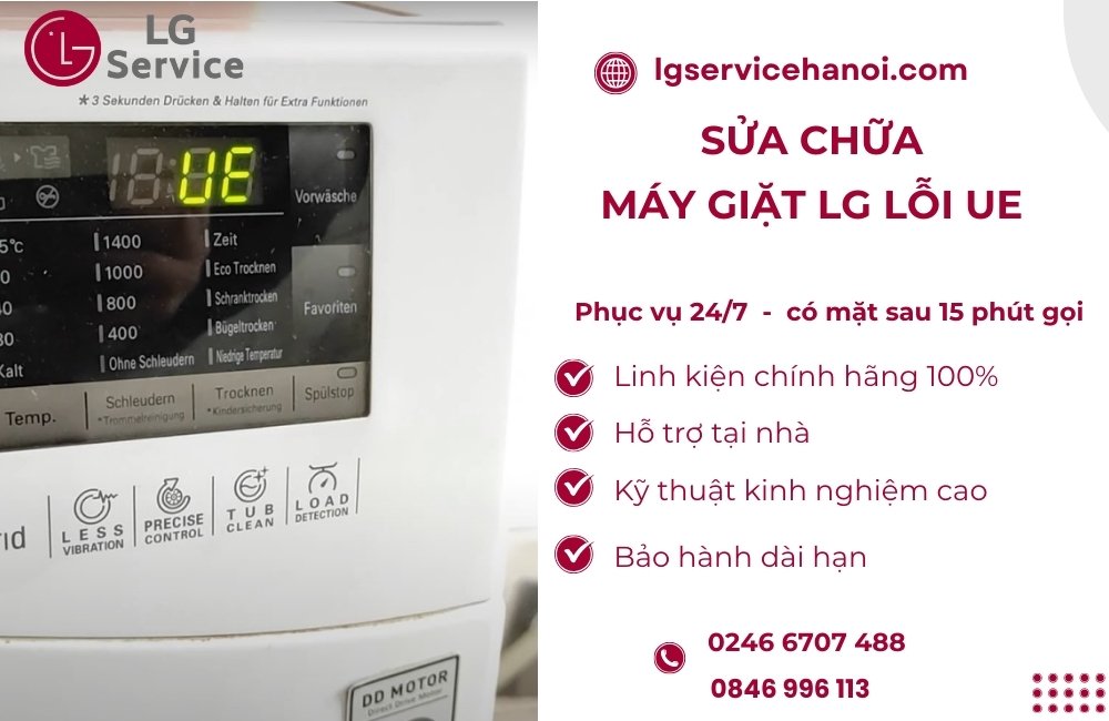 Dịch vụ sửa máy giặt LG lỗi UE tại LG Service