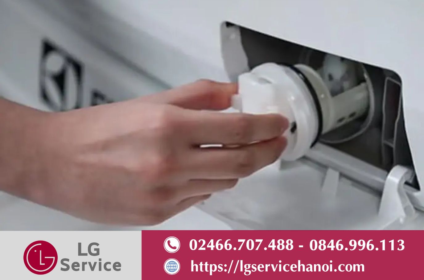 Bụi vải tích tụi vào cửa xả nước là nguyên nhân khiến máy giặt LG không vắt