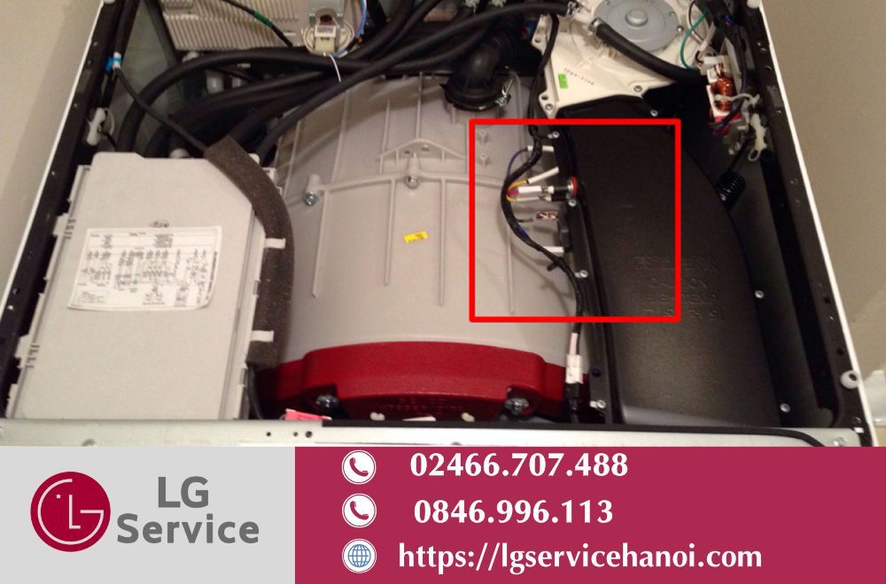 Kiểm tra linh kiện bên trong máy sấy LG mất nguồn