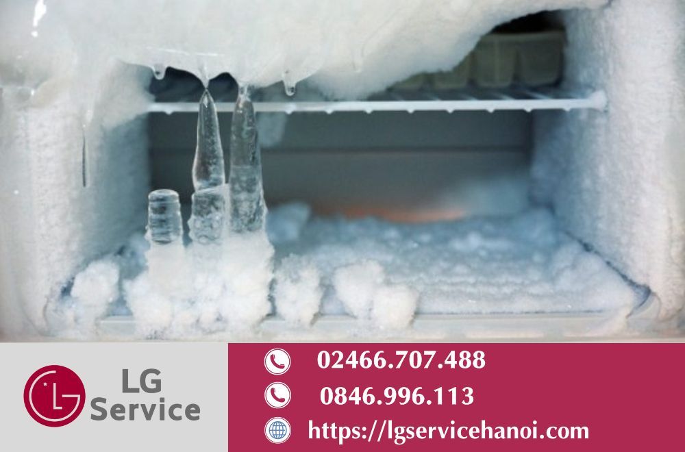 Tủ lạnh LG Inverter đóng tuyết dày ở ngăn đá hoặc dàn lạnh