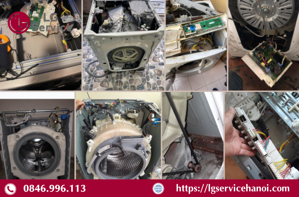 Kỹ thuật viên sẽ sửa chữa tại chỗ với dụng cụ chuyên dụng và linh kiện chính hãng LG