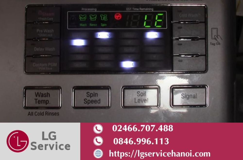 Máy giặt LG báo lỗi hiển thị ở màn hình