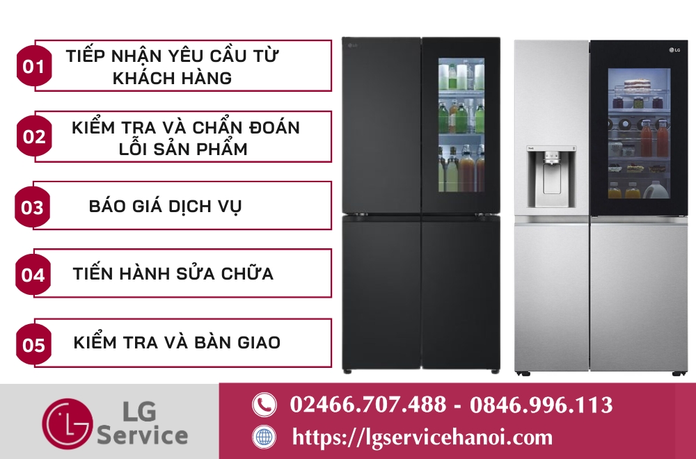 Quy trình sửa chữa tủ lạnh LG của kỹ thuật viên tại LG Nghệ An